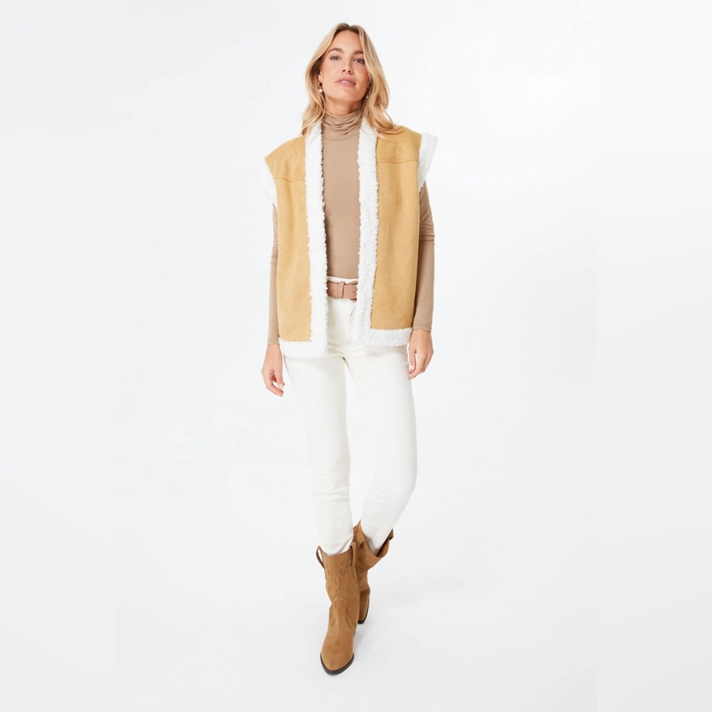 TUCKERNUCK Hyacinth House Tan Shearling Crosby Vest